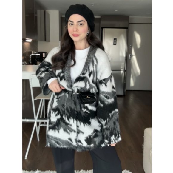 NWT Zara Open Front Knit Coat - Picture 5 of 12